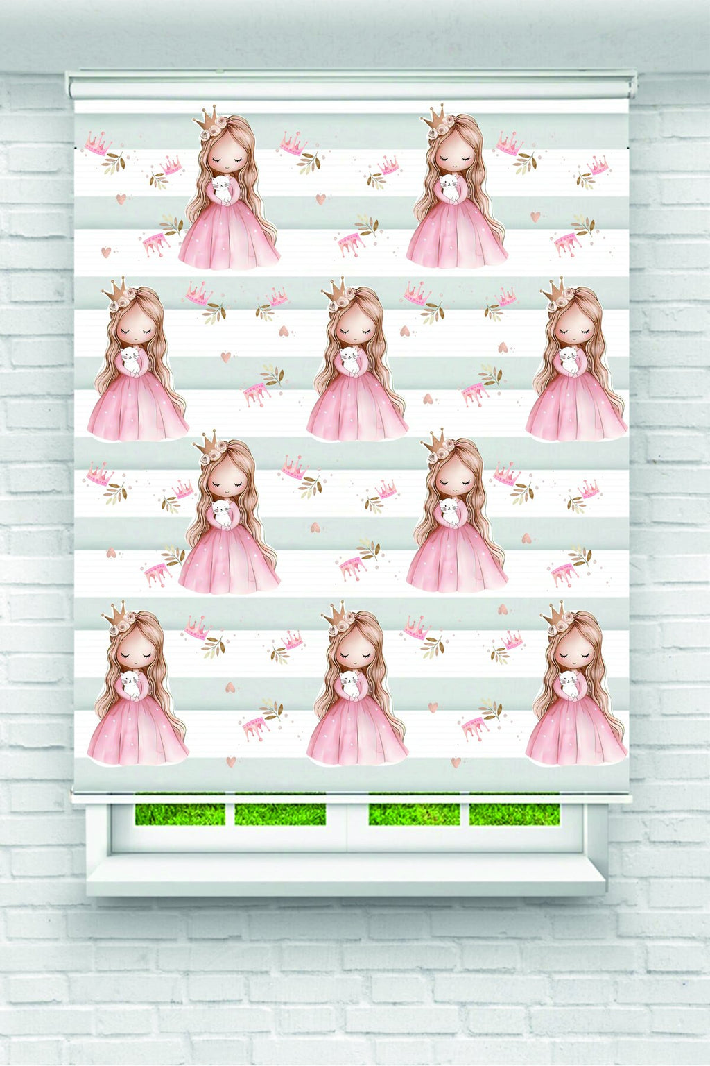 Pembe Elbiseli Prenses Desenli Zebra Perde - YZN-1150