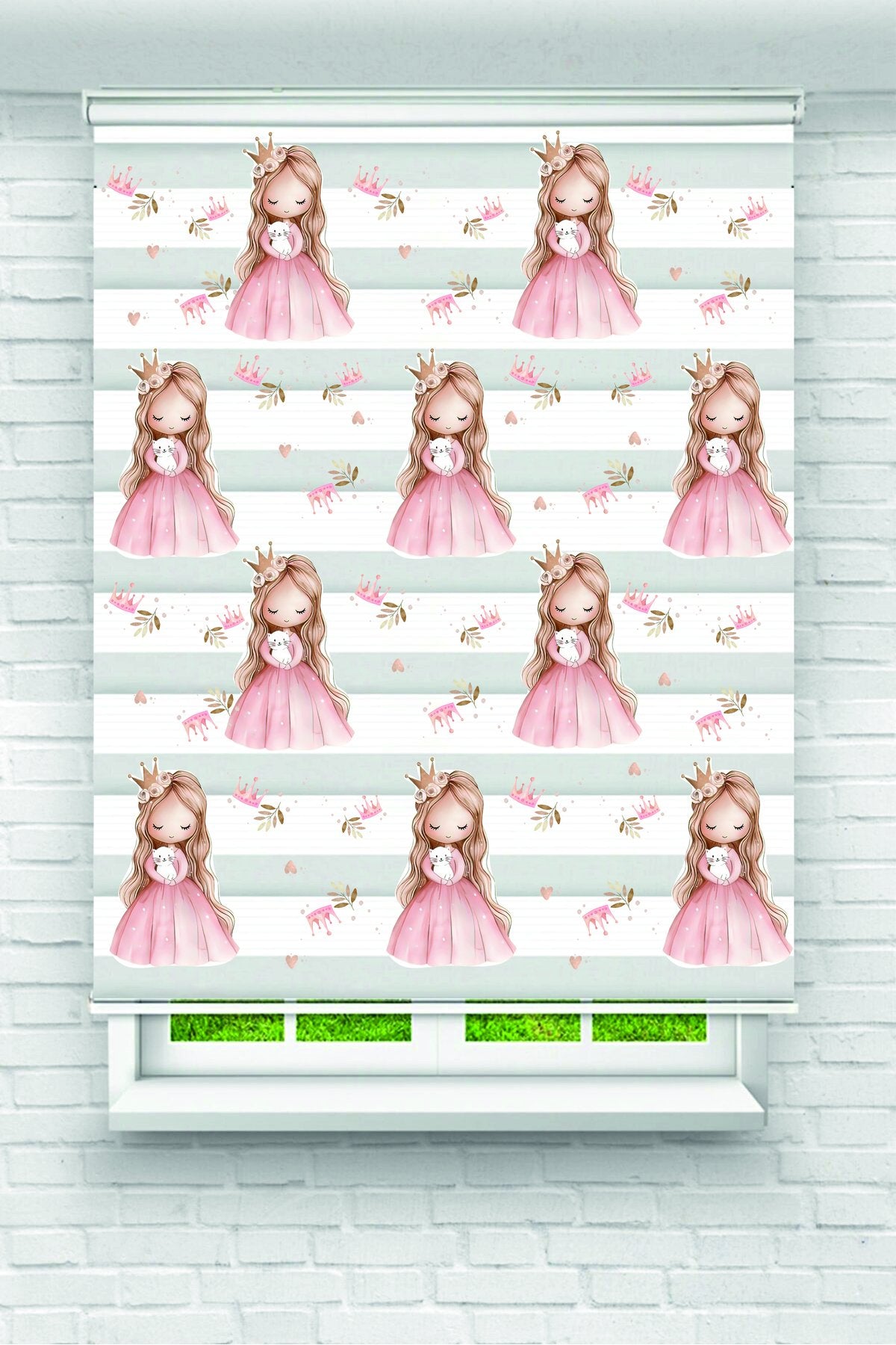 Pembe Elbiseli Prenses Desenli Zebra Perde - YZN-1150