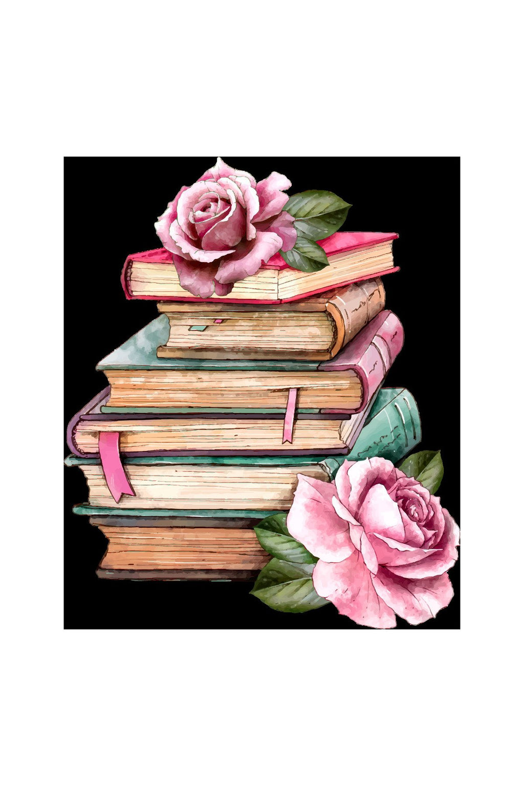 Kitap ve Gül Desenli Romantik Zebra Perde – YZN-787