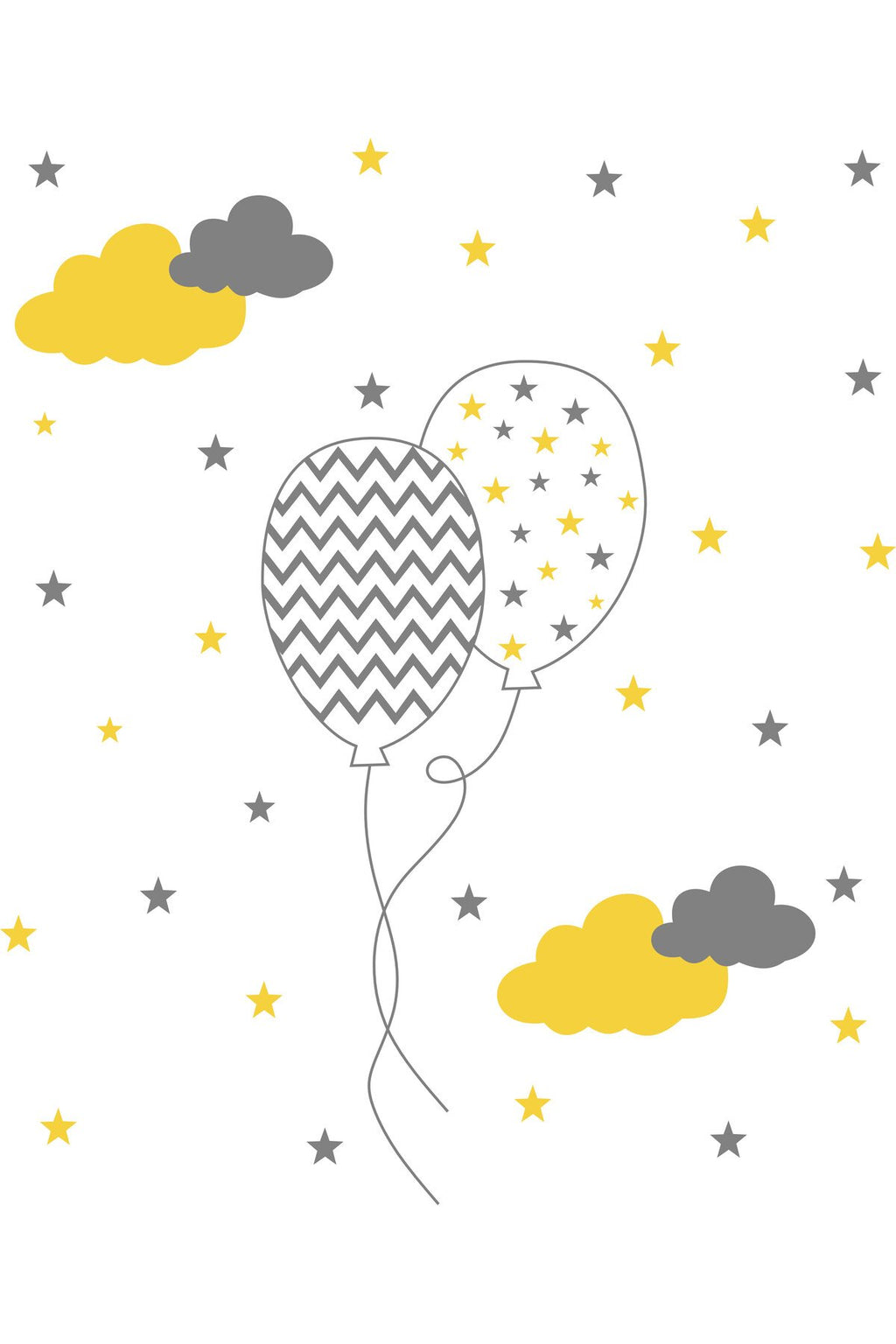 Çocuk Odası – Balon ve Bulut Desenli Zebra Perde – v-8100