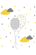 Çocuk Odası – Balon ve Bulut Desenli Zebra Perde – v-8100