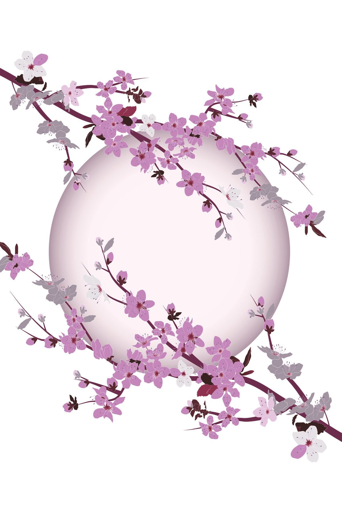 Çocuk odası – Pembe çiçekli ay illüstrasyon zebra perde – la-803