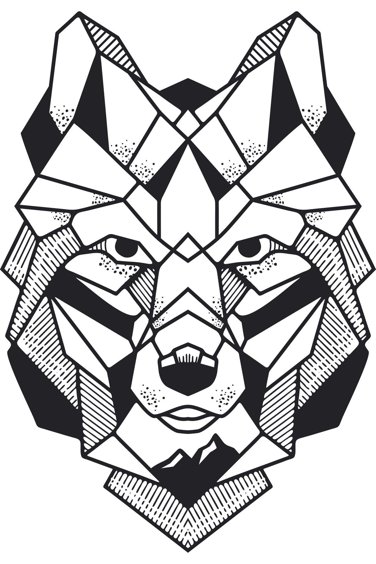 Geometrik Stil Kurt Baş Desenli Zebra Perde – la-186