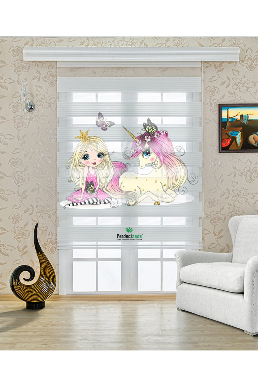 Çocuk odası - Unicorn ve Sevimli Atlar Zebra Perde - YZN-704