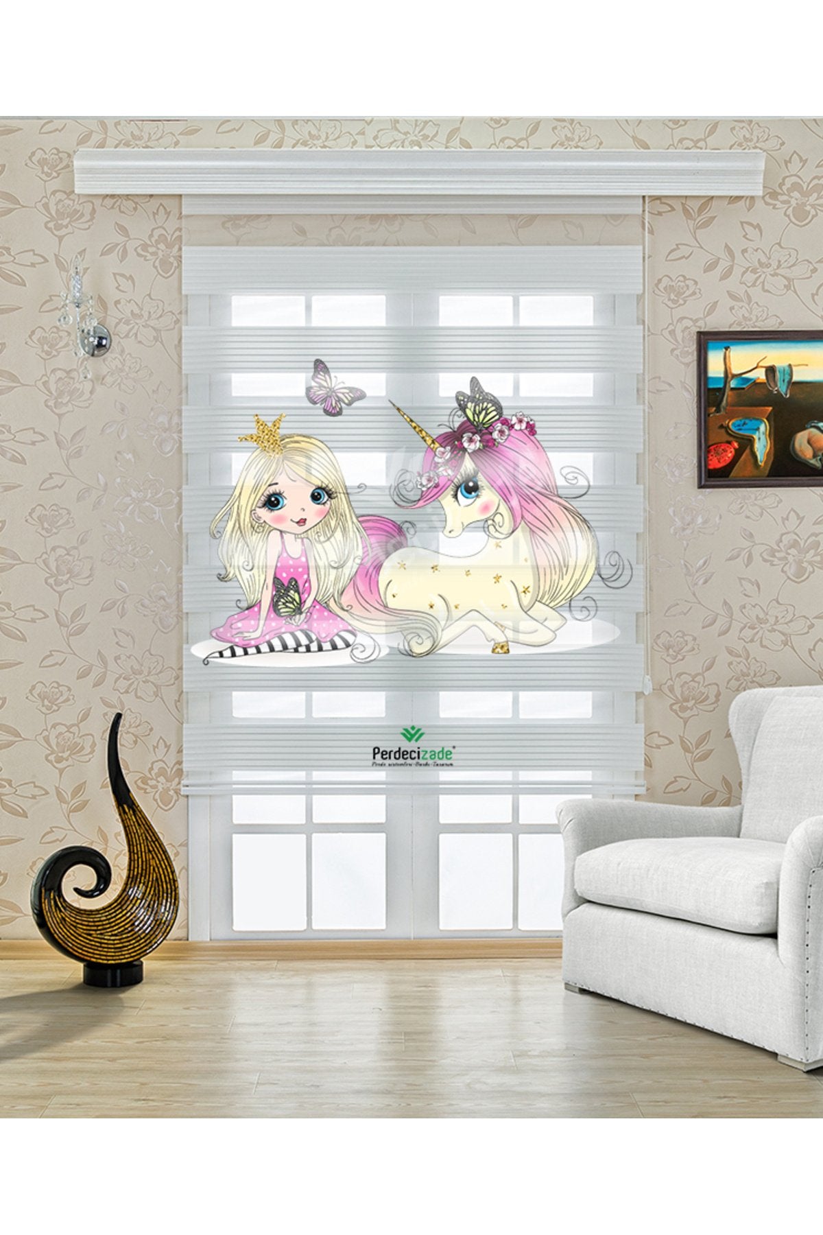 Çocuk odası - Unicorn ve Sevimli Atlar Zebra Perde - YZN-704