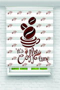 “It’s Coffee Time” Yazılı Kahve Çekirdekli Zebra Perde – YZN-1038