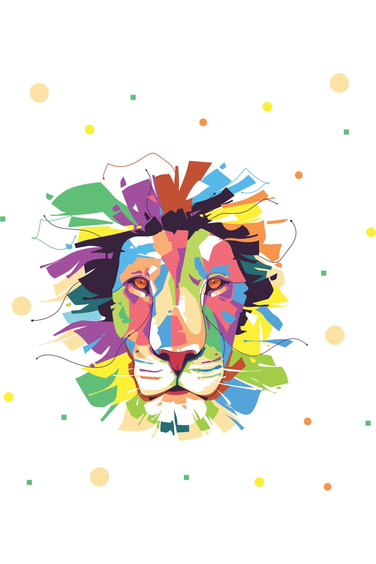 Renkli Pop Art Aslan Portre Desenli Zebra Perde – la-183