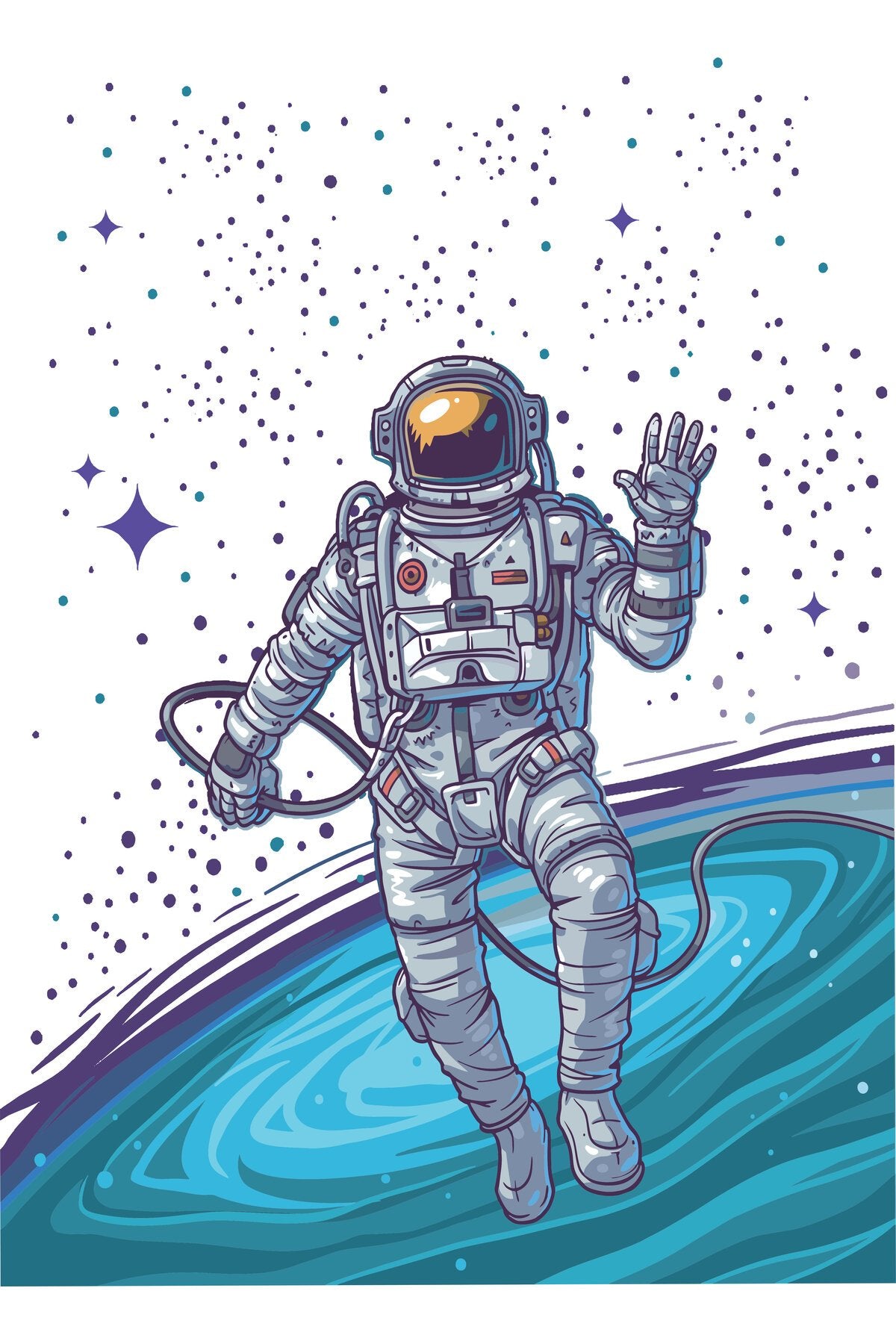 Çocuk Odası – Astronot Uzay Desenli Zebra Perde – uzay
