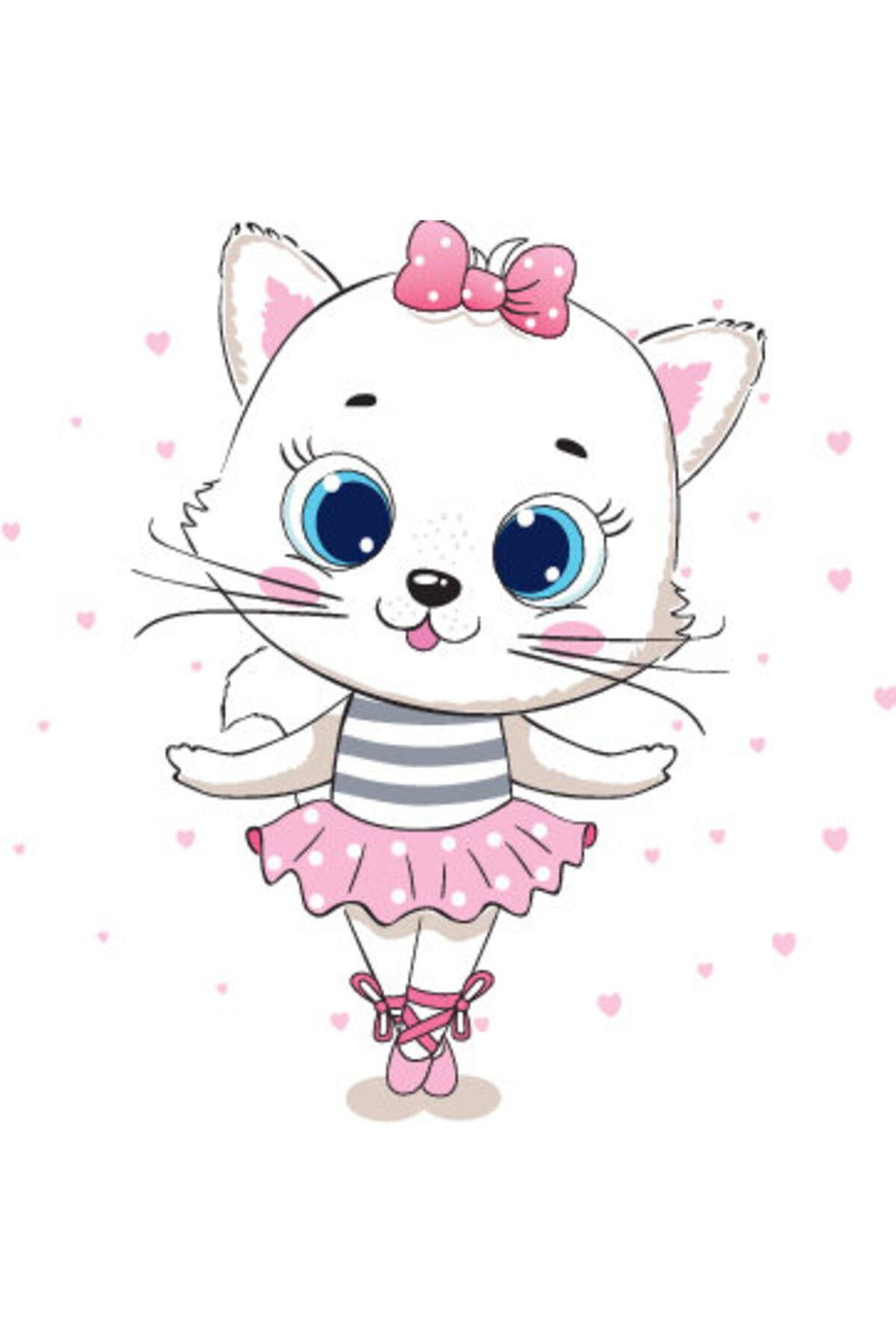 Çocuk Odası – Pembe Etekli Sevimli Kedi Desenli Zebra Perde – v-8080