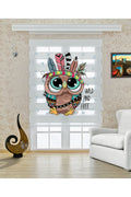 Çocuk Odası – Tribal Baykuş Desenli Zebra Perde – YZN-417