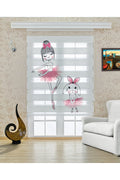 Çocuk odası - Pembe Balerin ve Tavşan Zebra Perde - YZN-421
