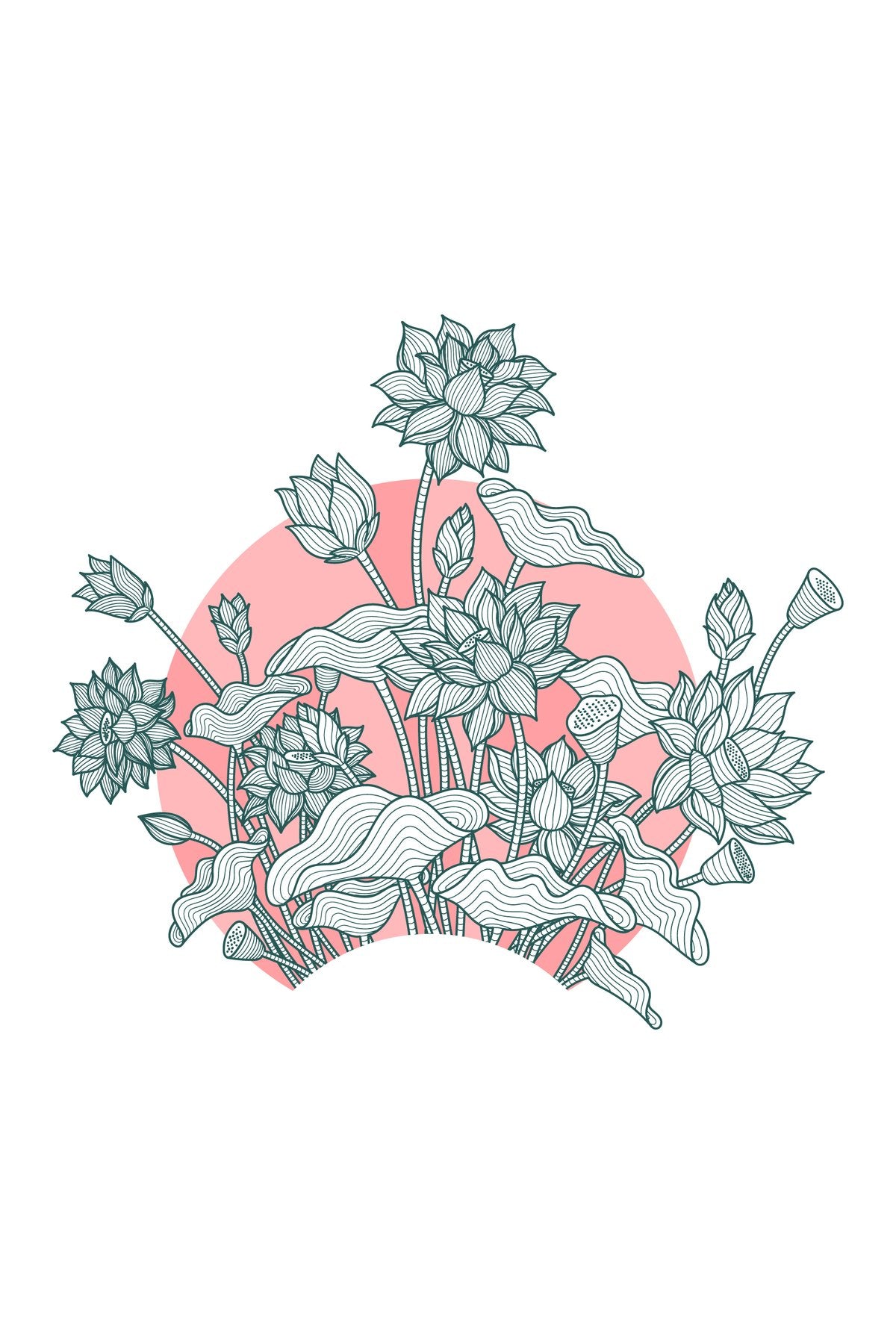 Pastel Tonlarda Lotus ve Çiçek Desenli Sanatsal Zebra Perde – YZN-493