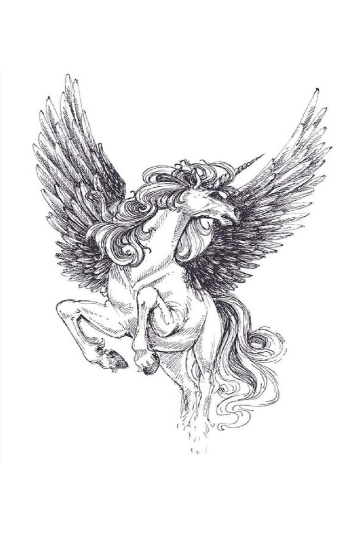 Kanatlı Unicorn Çizim Desenli Zebra Perde – aa-727