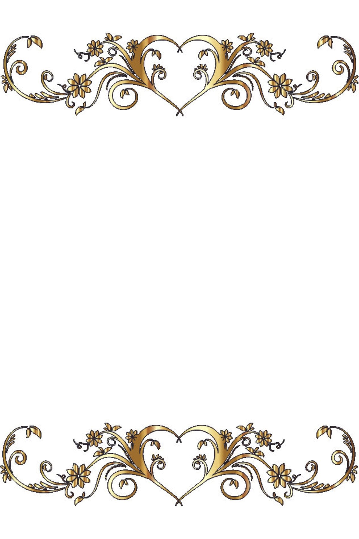 Altın Desenli Kalpli Çerçeve Motif Zebra Perde – kalp-gold