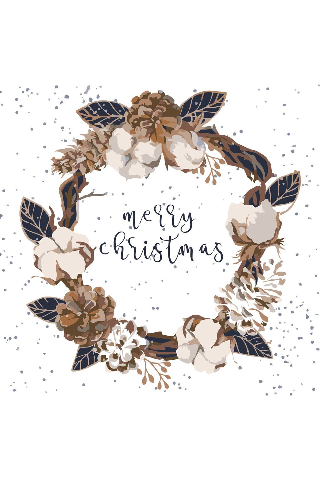 Christmas Çelenk ve Doğal Tonlar Tasarımlı Zebra Perde – la-125