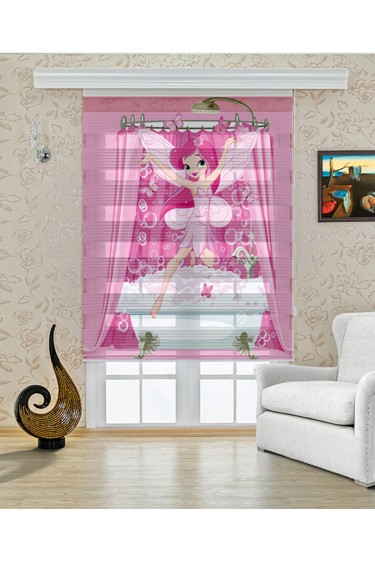 Çocuk odası - Pembe Balerin Zebra Perde - YZN-433