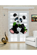 Çocuk odası- Bambu Yiyen Sevimli Panda Desenli Zebra Perde - YZN-L-260