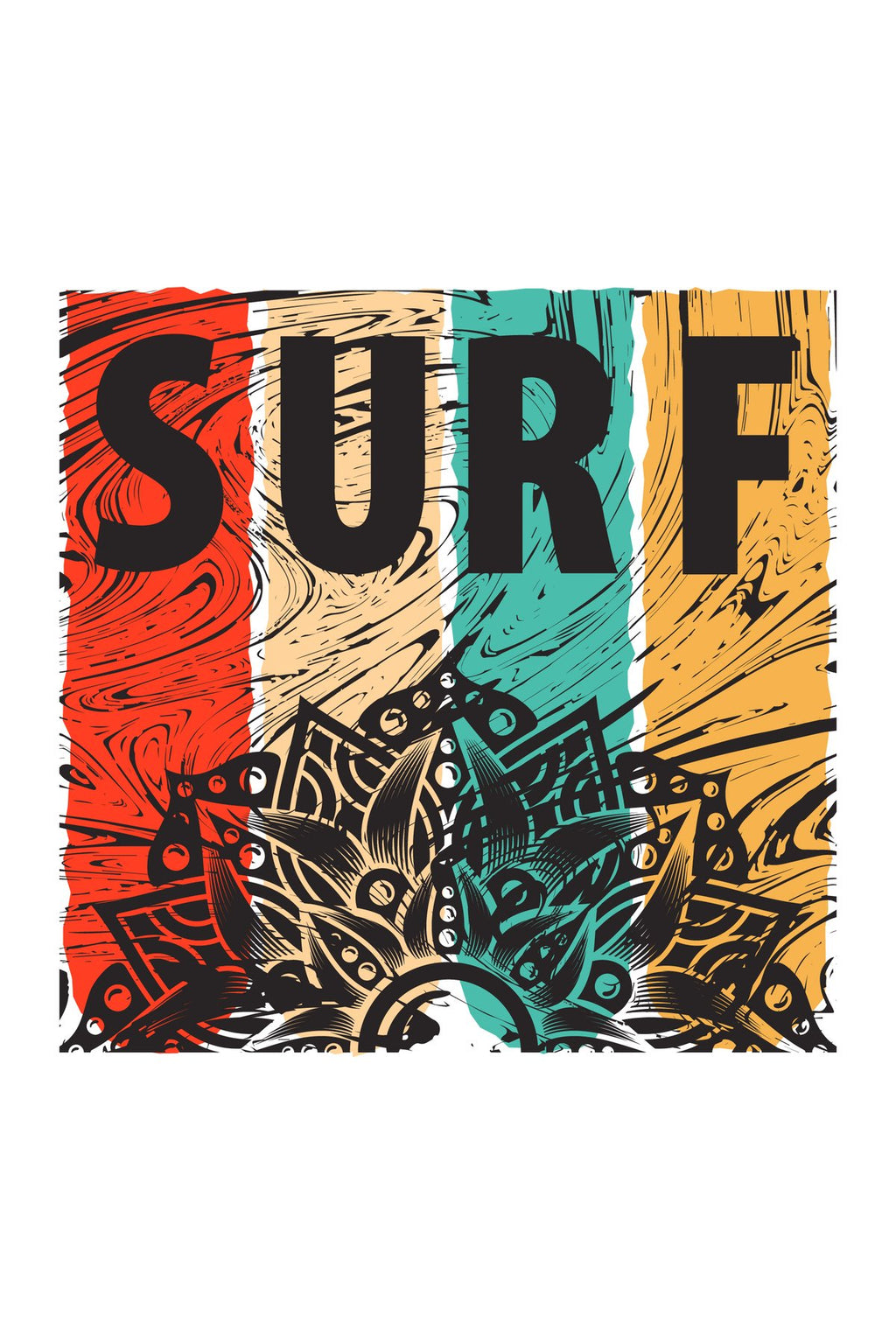 Genç Odası – Retro Surf Temalı Renkli Zebra Perde – YZN-399