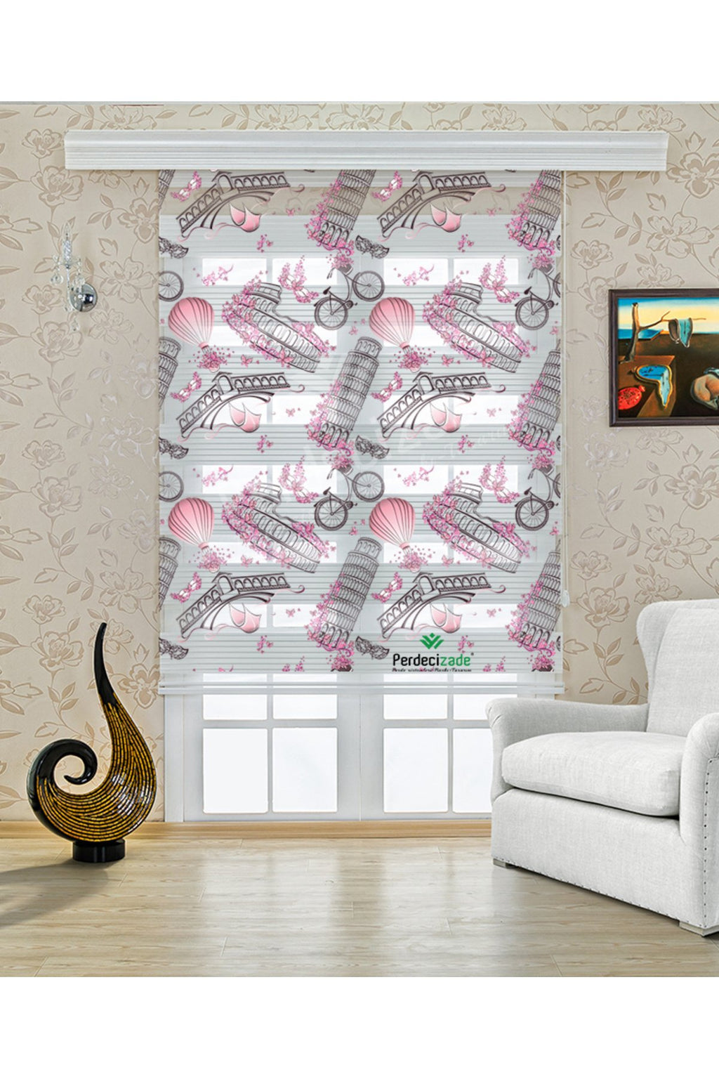 Çocuk odası - Makyaj ve Moda Aksesuarları Desenli Zebra Perde - YZN-724