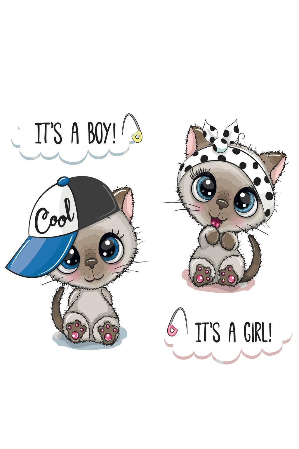 Çocuk odası – Sevimli kedi “It’s a boy / It’s a girl” zebra perde – pz-403