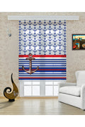 Çocuk odası- Çapa ve Denizci Çizgileri Desenli Zebra Perde - YZN-334