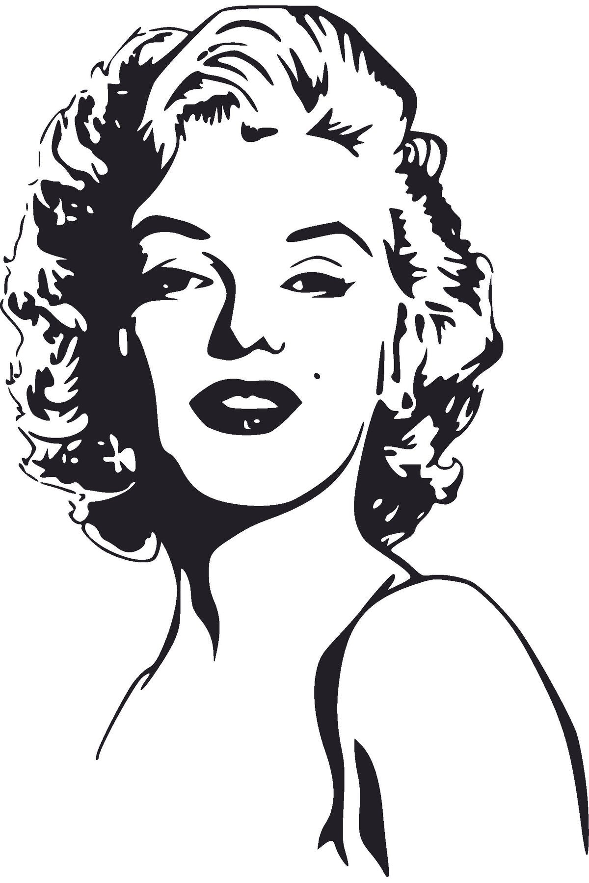 Çocuk odası – Marilyn Monroe çizim zebra perde – more-ee