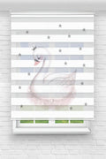 Çocuk odası – Gri Kuğu ve Yıldız baskılı Zebra Perde – YZN-204