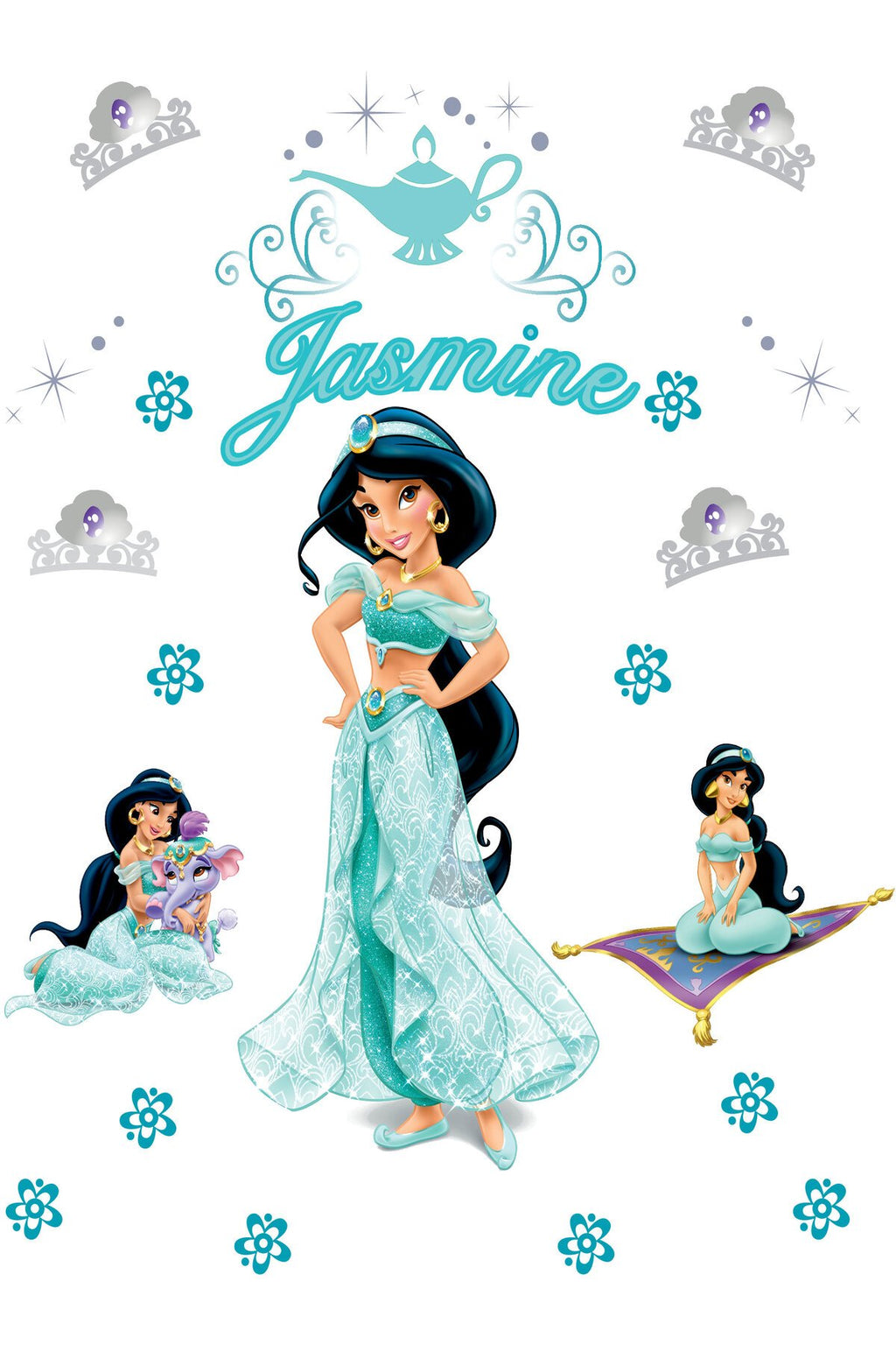 Çocuk Odası – Jasmine Prenses Temalı Zebra Perde – v-8070
