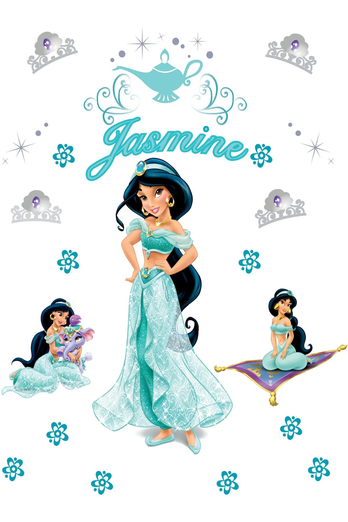 Çocuk Odası – Jasmine Prenses Temalı Zebra Perde – v-8070