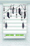 Dreamcatcher ve Tüy Desenli Bohem Zebra Perde – YZN-1201