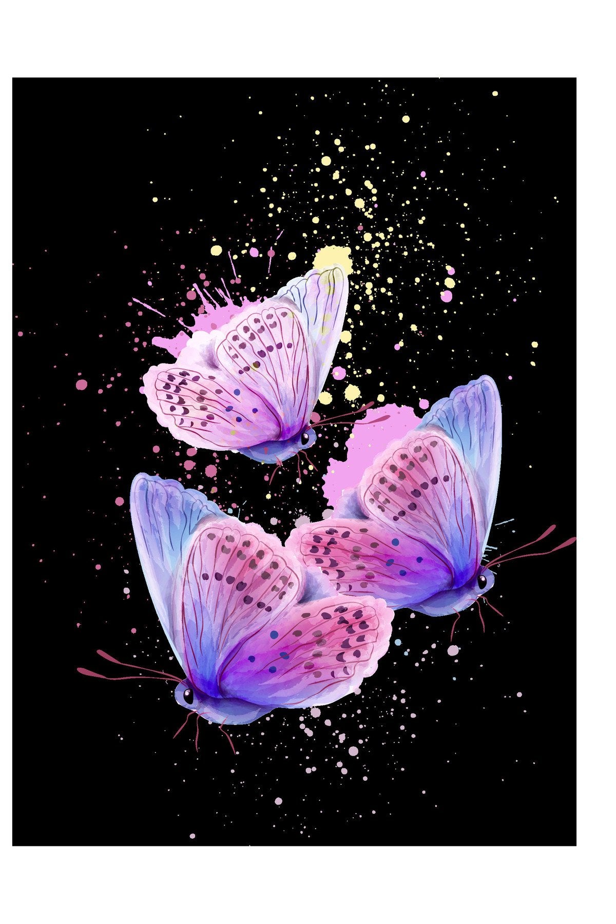 Mor Kelebek Desenli Zarif Zebra Perde – YZN-792