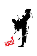 Genç Odası – Karateci Silüeti ve Strong Kick Yazılı Spor Temalı Zebra Perde – YZN-299