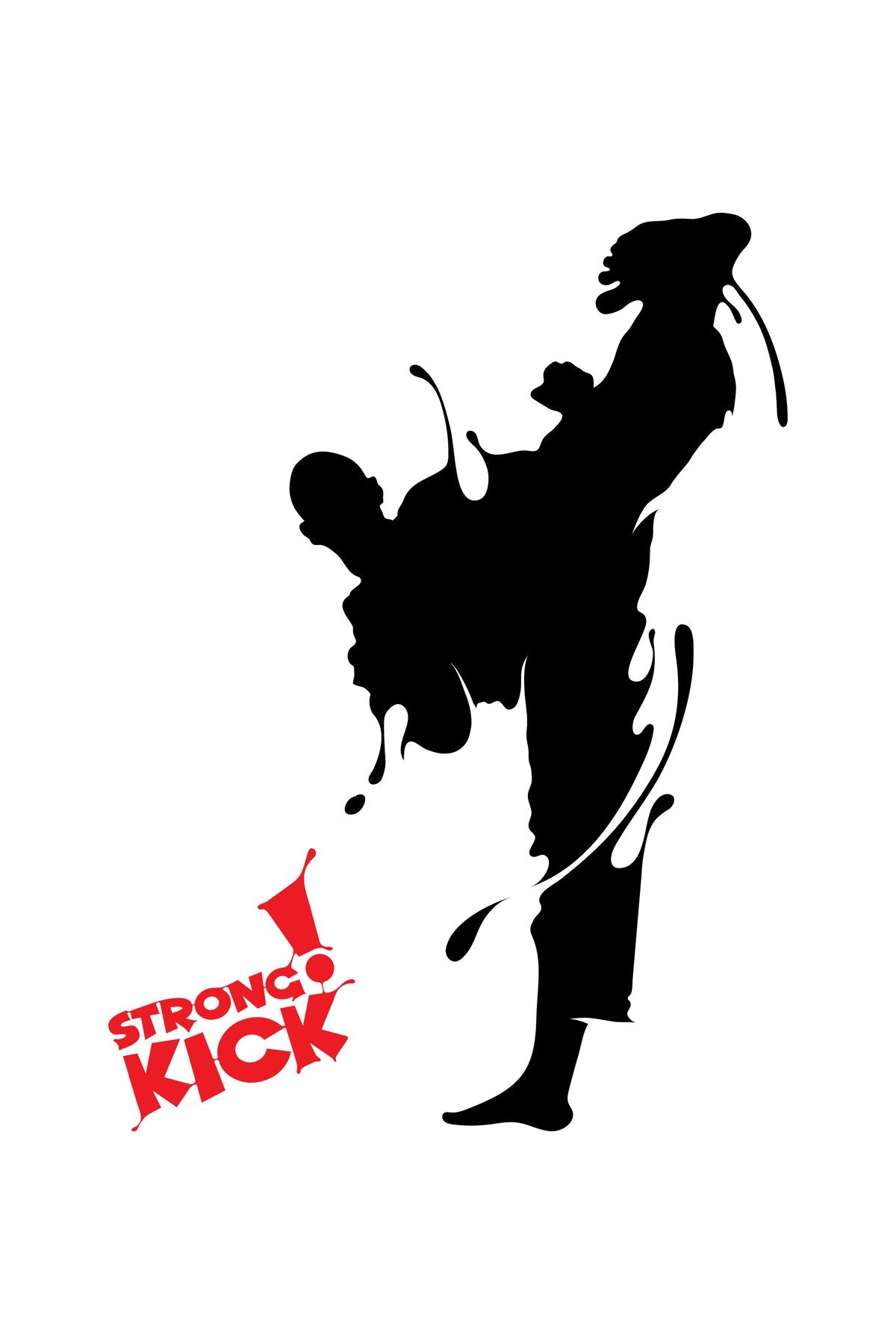 Genç Odası – Karateci Silüeti ve Strong Kick Yazılı Spor Temalı Zebra Perde – YZN-299
