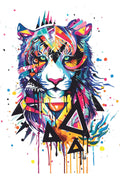 Çocuk Odası – renkli-aslan Aslan İllüstrasyonu Zebra Perde – renkli-aslan-aslan