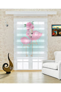 Çocuk odası Kuğu Çiçekli – Pembe Çiçekli Kuğu Zebra Perde – YZN-370