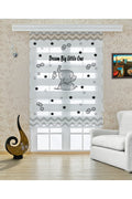 Dream Big Little One Yazılı Fil ve Yıldızlar Desenli Zebra Perde - YZN-429
