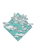 Turkuaz Lotus Çiçekli Minimal Geometrik Zebra Perde – YZN-268