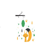 Tilki ve Orman Temalı Minimal Çizim (Fox in the Forest) Zebra Perde – la-197