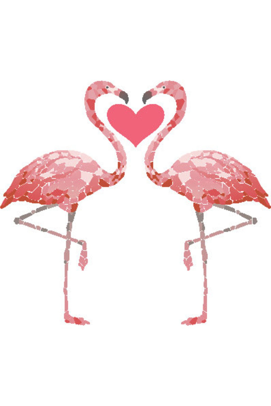 Pembe Flamingo Kalp Figürlü Dekoratif Zebra Perde – la-145