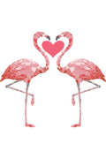 Pembe Flamingo Kalp Figürlü Dekoratif Zebra Perde – la-145