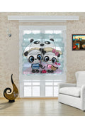 Çocuk odası - Panda Ailesi Zebra Perde - YZN-404