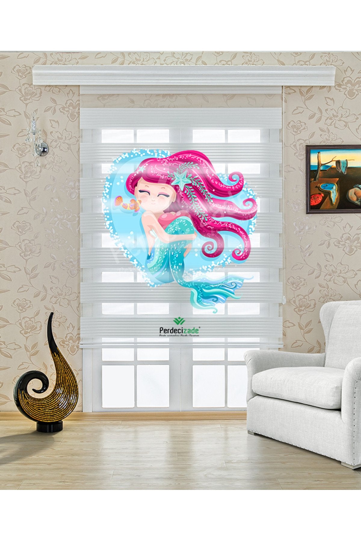 Çocuk odası - Ariel Denizkızı Zebra Perde - YZN-722