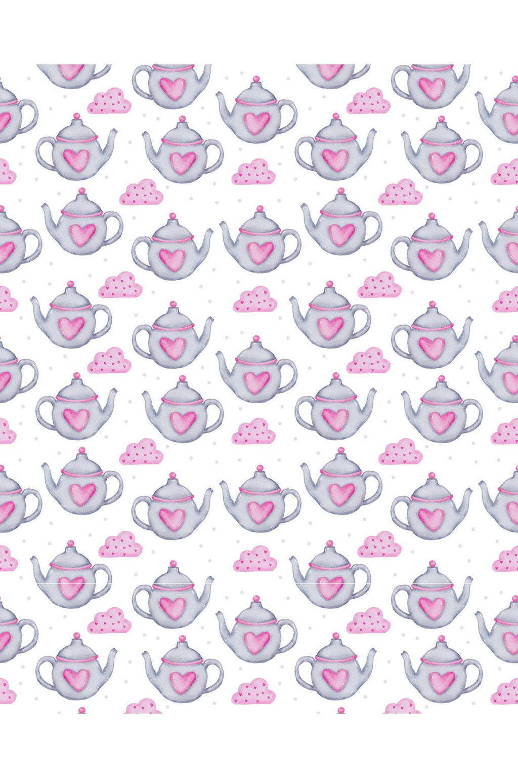 Pembe Çaydanlık ve Fincan Desenli Pastel Zebra Perde – YZN-764