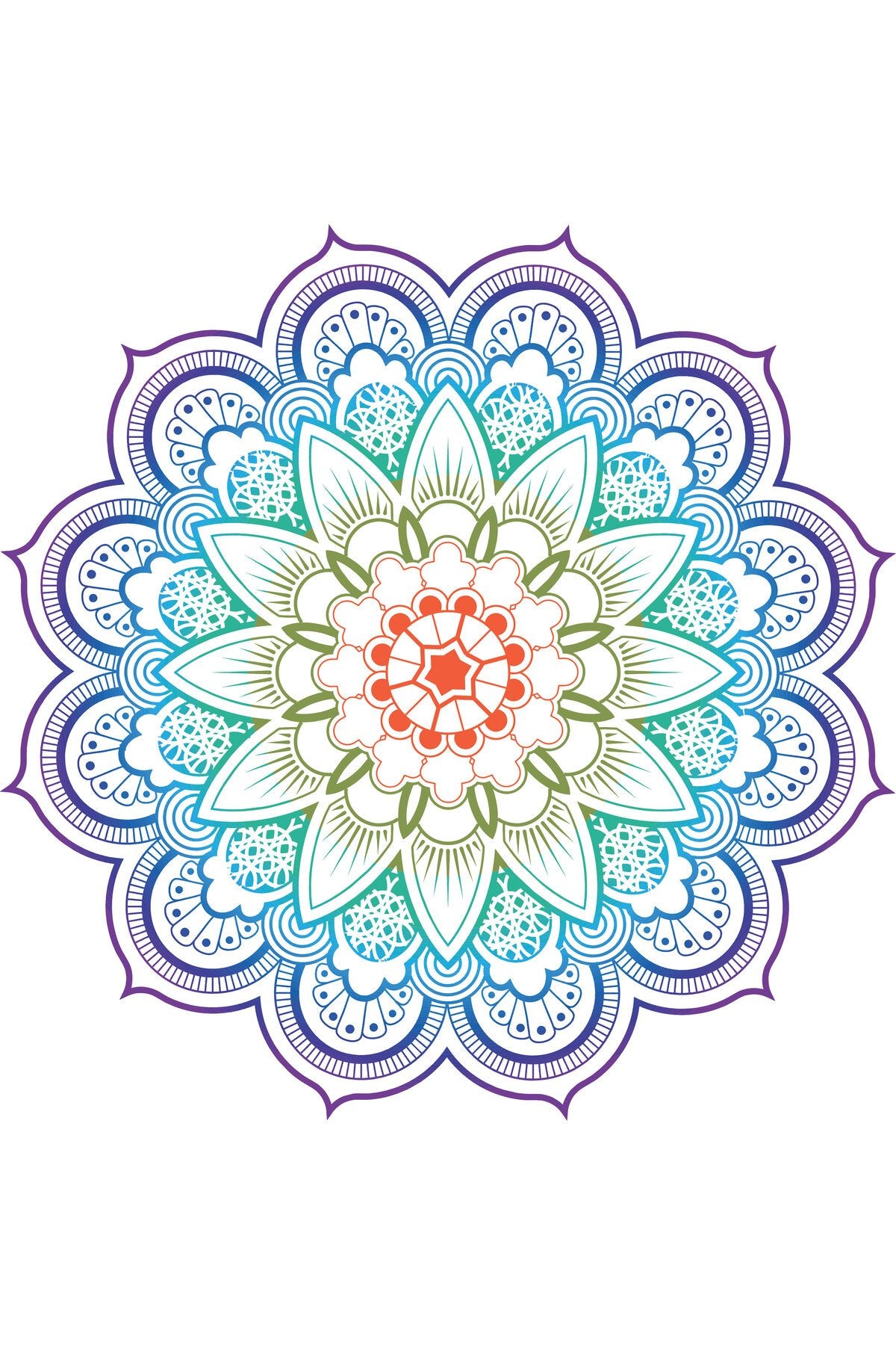 Çocuk Odası – Mandala Deseni Zebra Perde – renkli