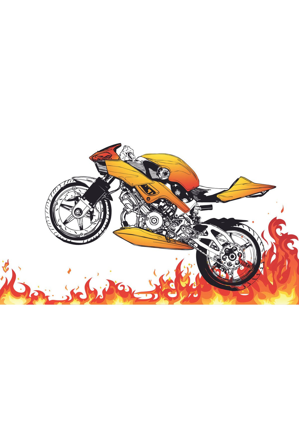 Alevli Motor Spor Temalı Zebra Perde – la-392