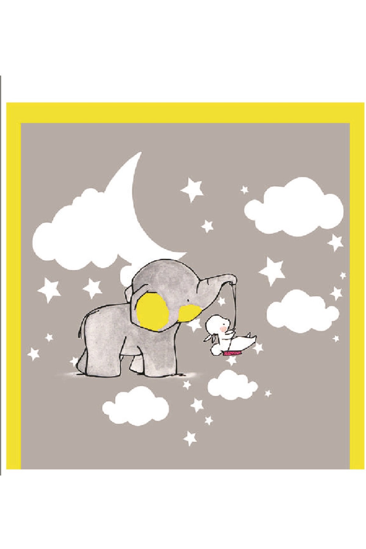 Ay ve Bulutlar Arasında Yavru Fil Desenli Zebra Perde – aa-755