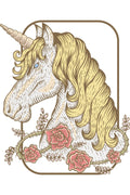 Çiçekli Unicorn Çizimli Zebra Perde – la-221