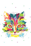 Renkli Pop Art Kedi Portre Desenli Zebra Perde – la-182
