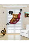 Çocuk Odası – Çantalı Ayıcık Desenli Zebra Perde – YZN-367