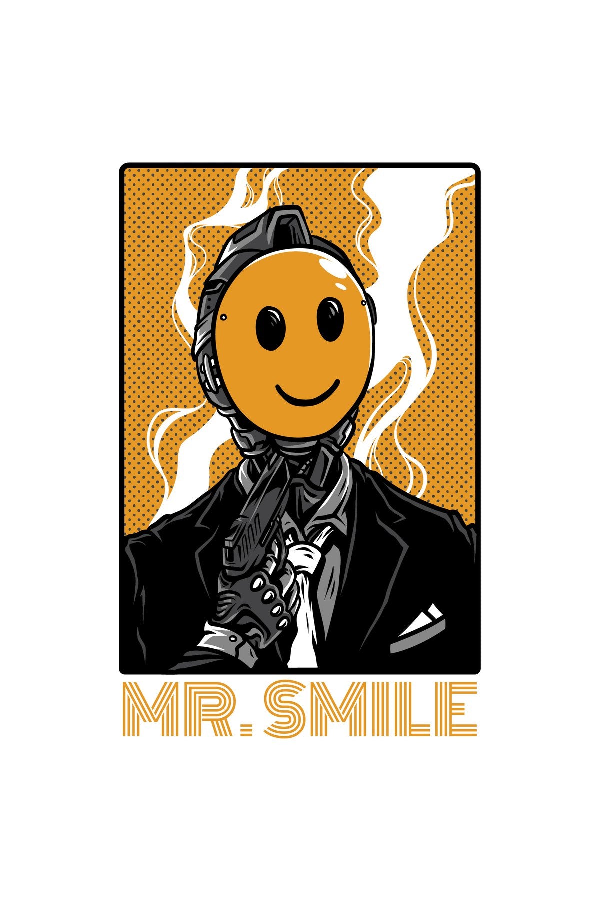 Genç Odası – Mr. Smile Karakter Temalı Renkli Zebra Perde – YZN-291